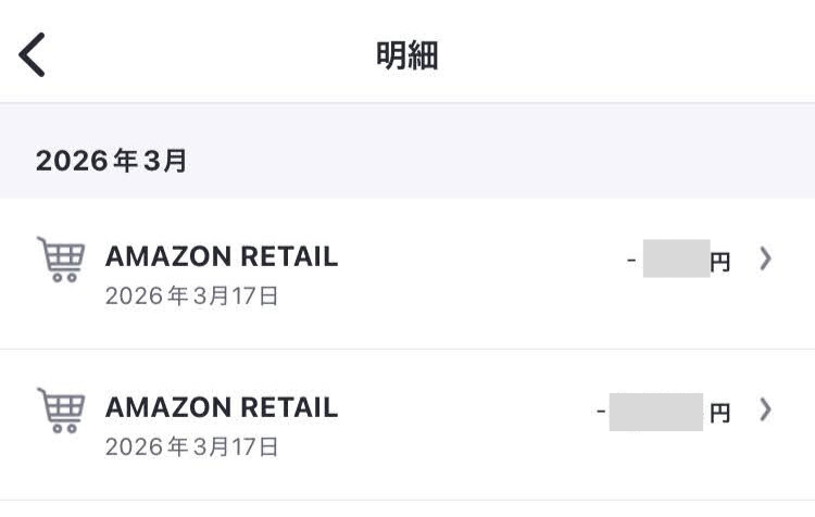 バンドルカードの明細