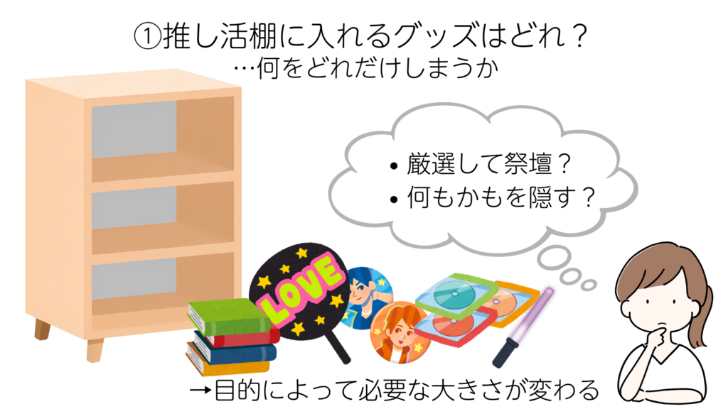 推し活棚に入れるグッズはどれ？